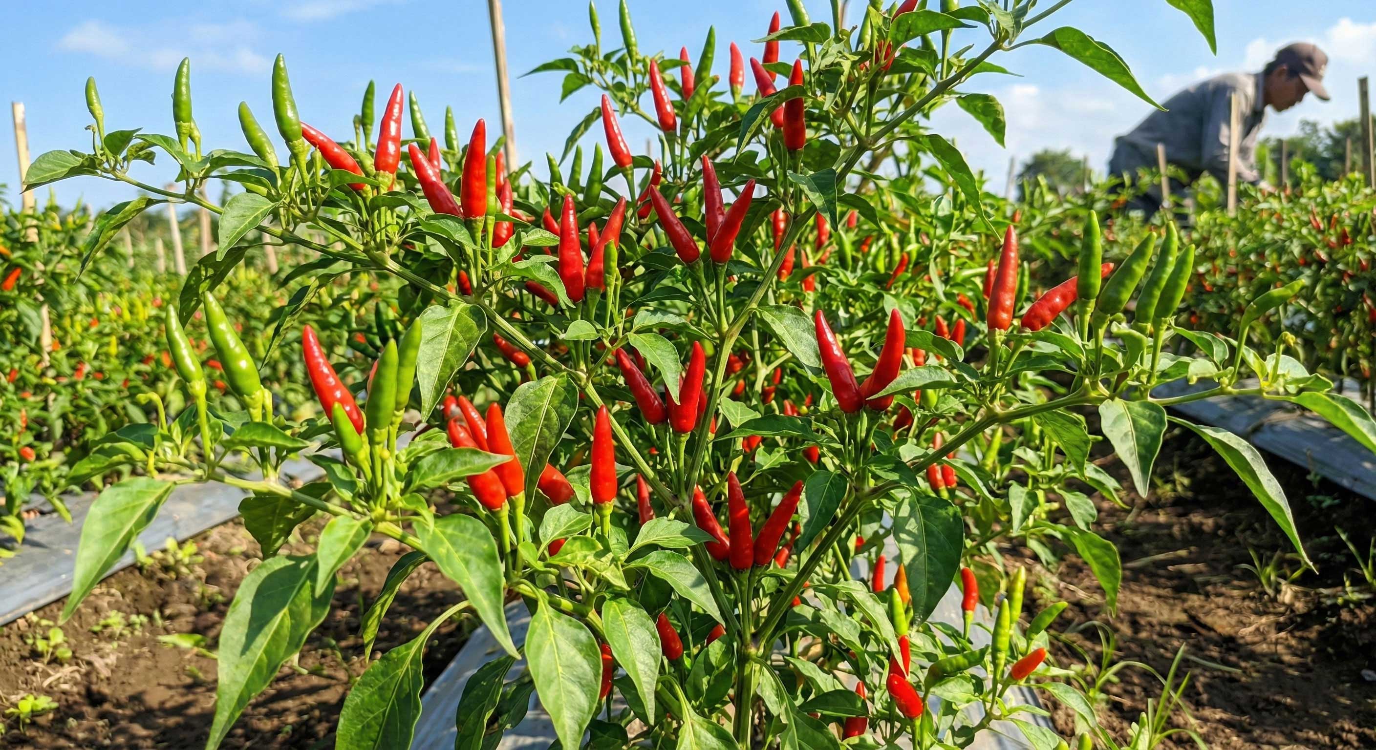 Cabai Rawit Merah Lebat di Pohon