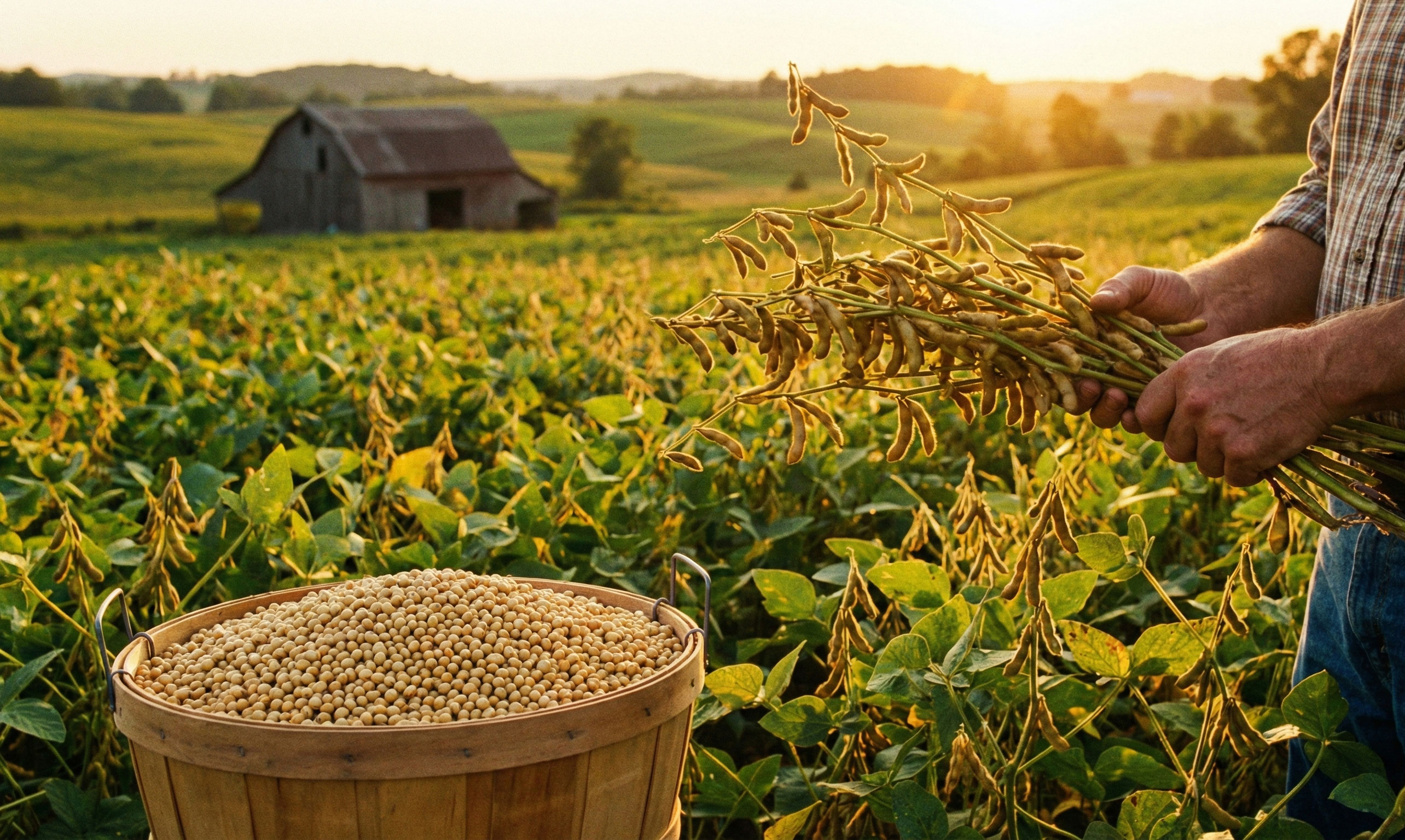 Ladang Kedelai Siap Panen Kuning Emas