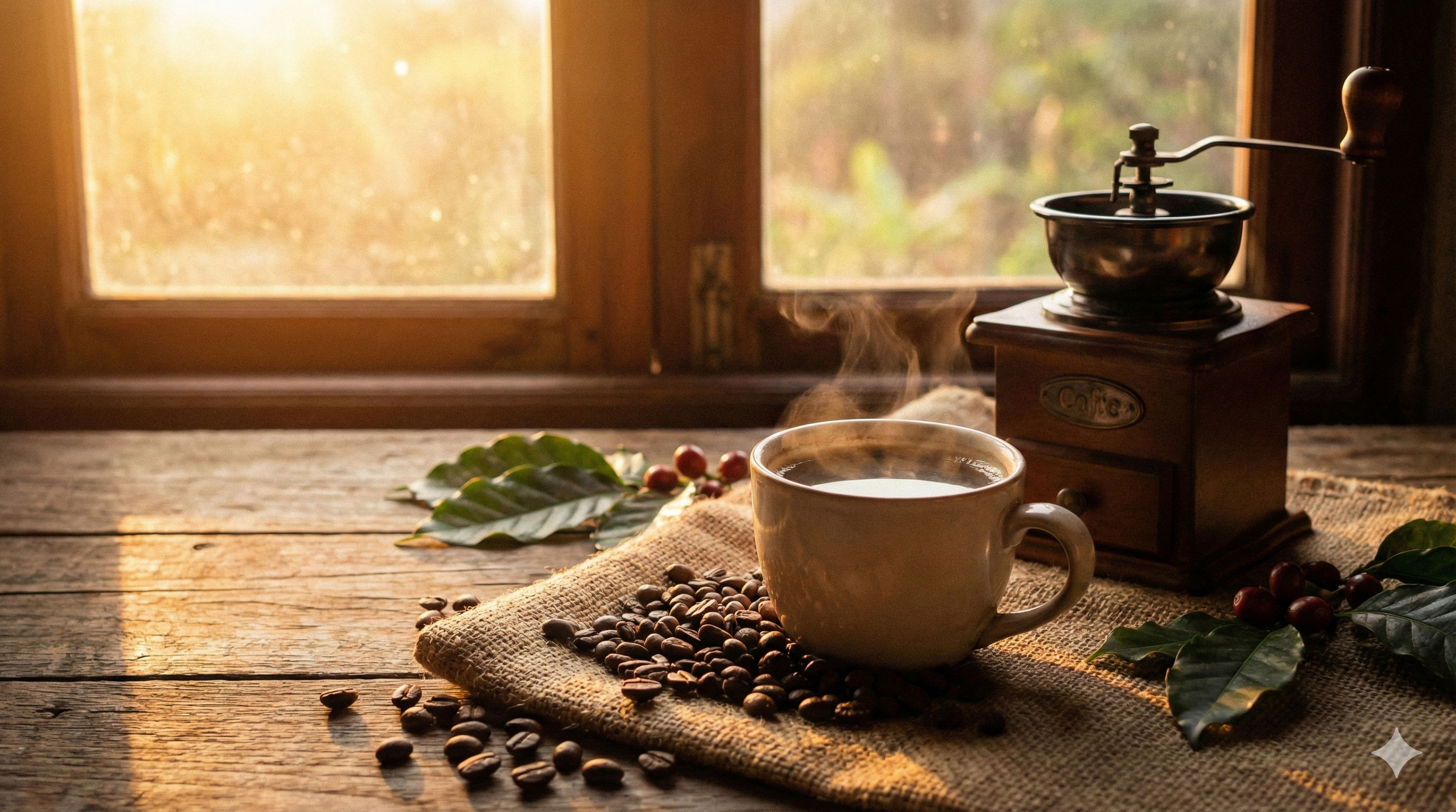 Buah Kopi Merah Matang (Cherry) di Pohon